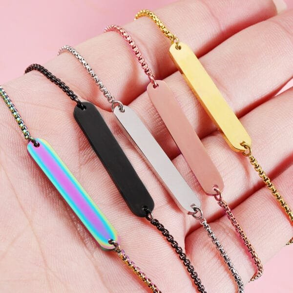 OEM Stainless Steel Bolo Chain Women Customized New Fashion Jewelry Bar Bracelet for Girls - صورة 4
