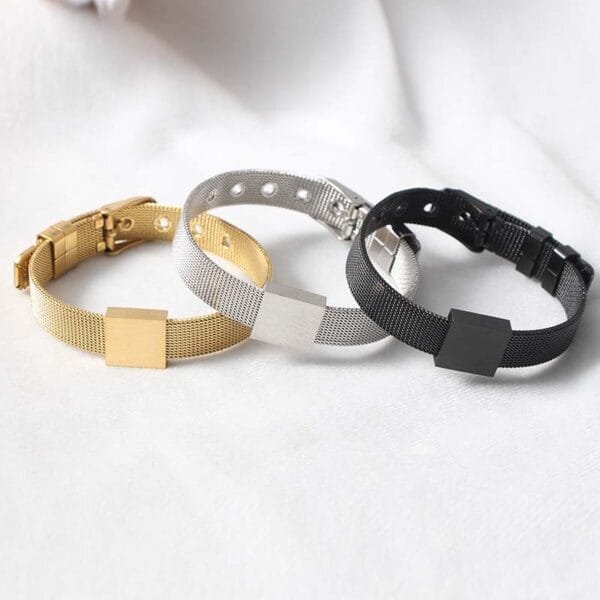 Factory Price Stainless Steel Mens Jewelry Women Brushed Square Net Bracelet