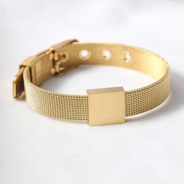 Factory Price Stainless Steel Mens Jewelry Women Brushed Square Net Bracelet - Imagen 3
