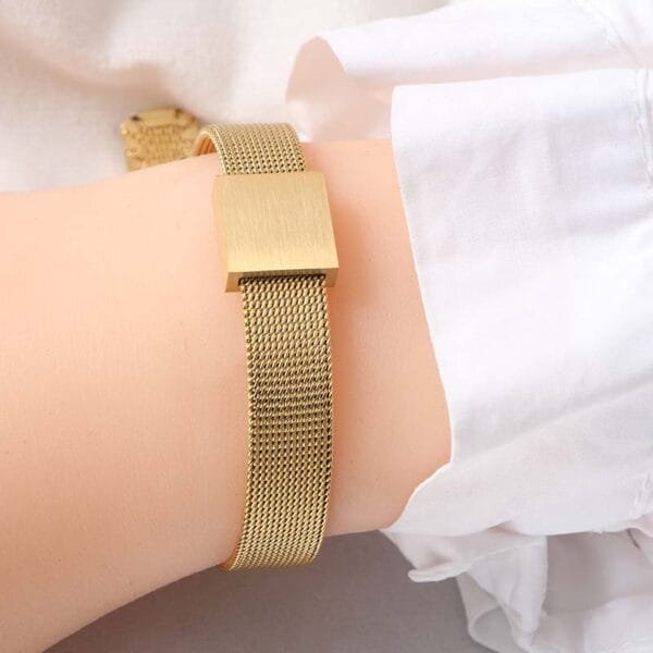 Factory Price Stainless Steel Mens Jewelry Women Brushed Square Net Bracelet - Imagen 5