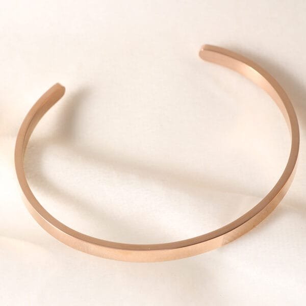 Popular Men Women Stainless Steel Jewelry Custom Logo Open Bracelet Bangles - صورة 3
