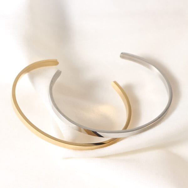 Popular Men Women Stainless Steel Jewelry Custom Logo Open Bracelet Bangles - صورة 5
