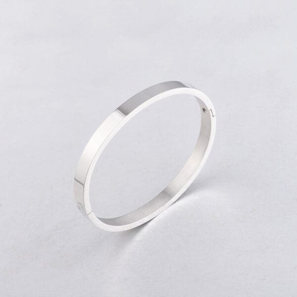 European Statement Mirror Polished Engraved Bangles Stainless Steel Jewelry Fashion - Image 3