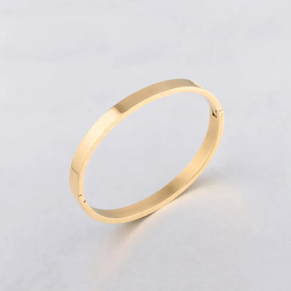 European Statement Mirror Polished Engraved Bangles Stainless Steel Jewelry Fashion - Image 4