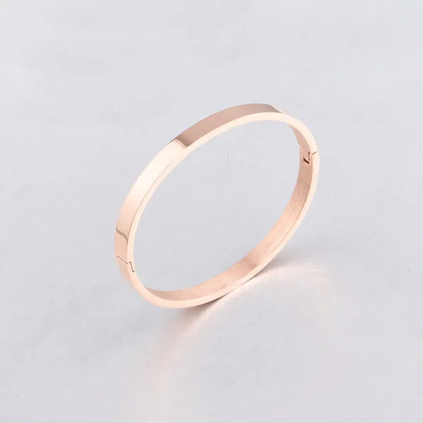European Statement Mirror Polished Engraved Bangles Stainless Steel Jewelry Fashion - Image 5