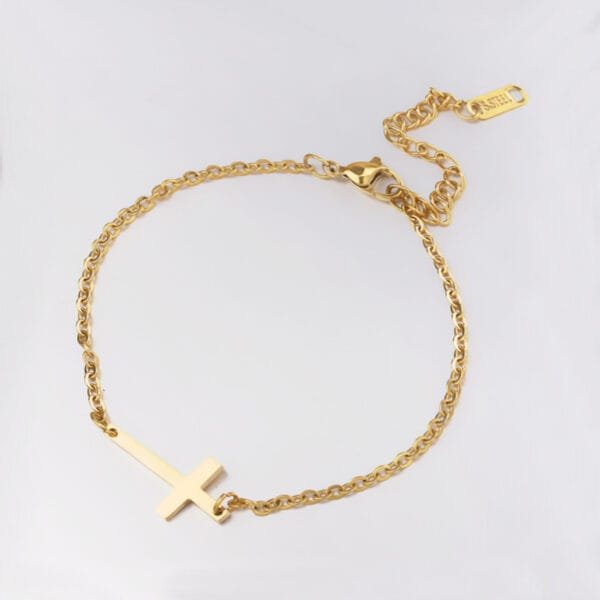 New Stainless Steel 15cm-23cm DIY Baby Women Cross Bracelet Custom Made