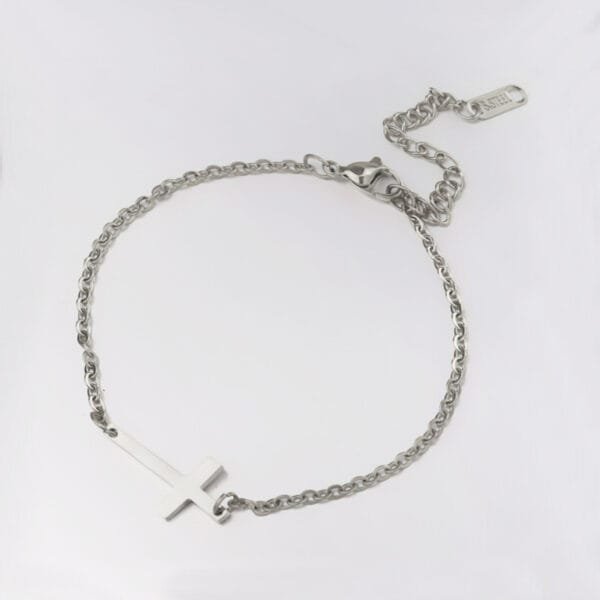 New Stainless Steel 15cm-23cm DIY Baby Women Cross Bracelet Custom Made - Imagen 3