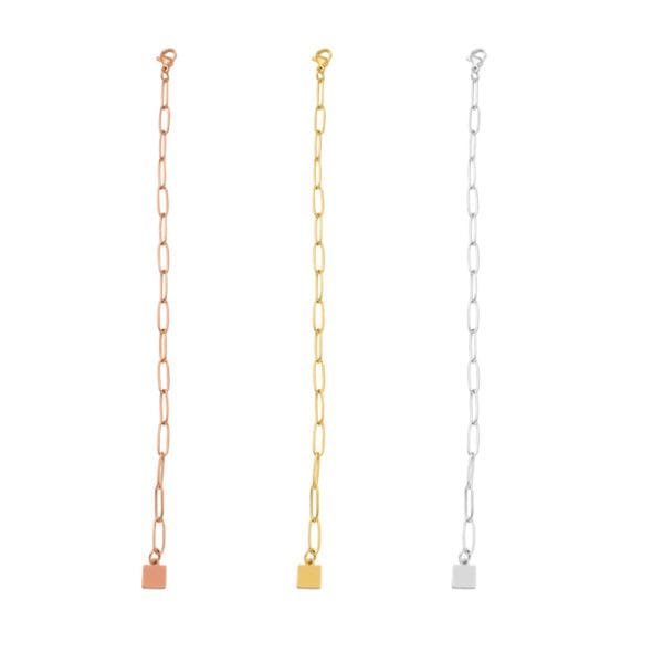 Non Tarnish 18K Gold Plated Women Baby Stainless Steel Jewelry Custom Oval Chain Bracelet - صورة 5