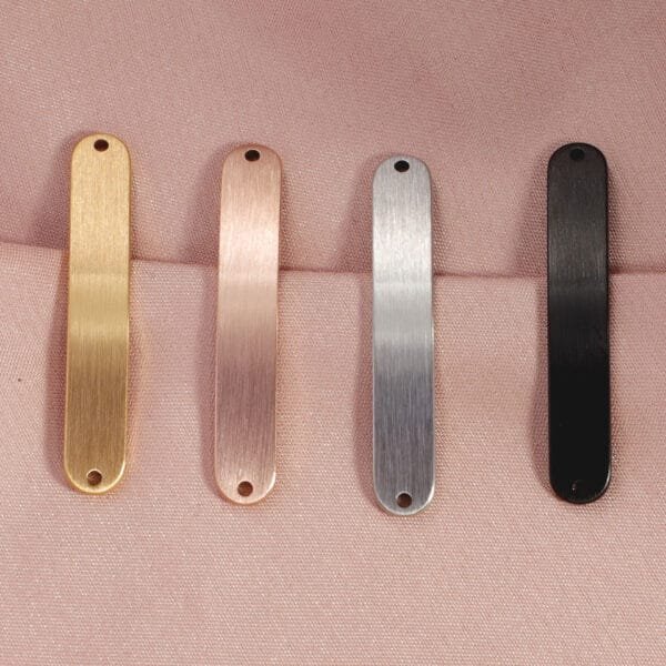 New Popular Custom Logo Brushed Stainless Steel Bend Charms for Bracelets