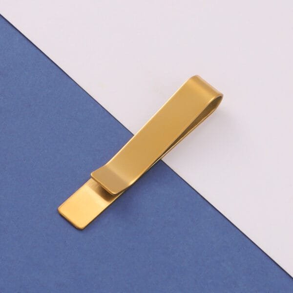 Popular Stainless Steel Gold Plated Mirror Polished Blank Custom Logo Mens Tie Clips for Men - Bild 2
