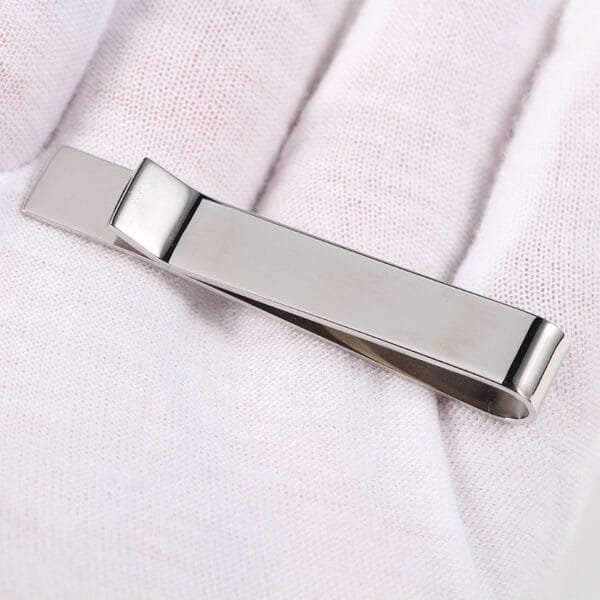 Stainless Steel Mirror Polished Blank Customized Men's Tie Collar Clip - صورة 5