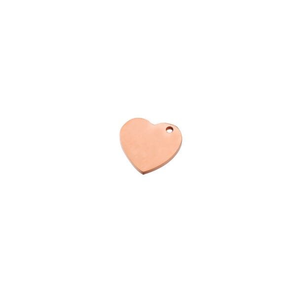 DIY Jewelry Custom Logo Silver Stainless Steel Bracelet Necklace Mirror Polished 15mm Heart Charm Pendant - Image 3