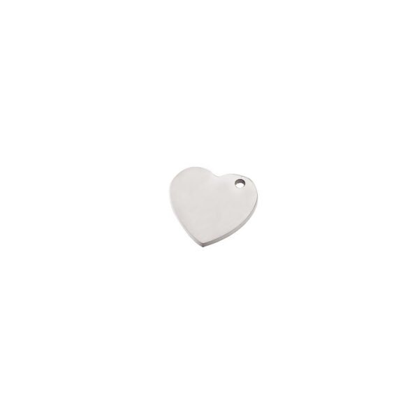 DIY Jewelry Custom Logo Silver Stainless Steel Bracelet Necklace Mirror Polished 15mm Heart Charm Pendant - Image 4