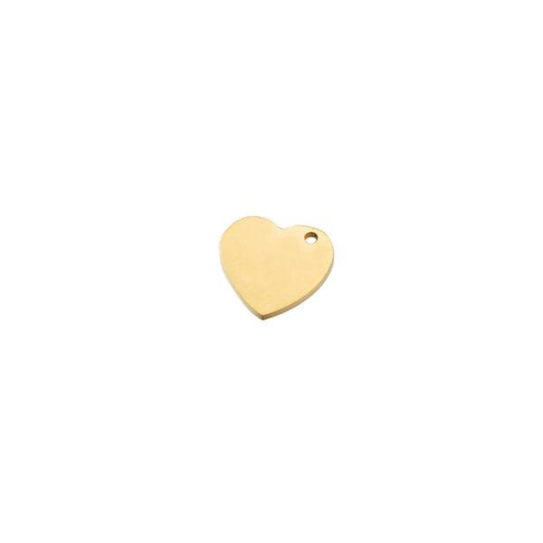 DIY Jewelry Custom Logo Silver Stainless Steel Bracelet Necklace Mirror Polished 15mm Heart Charm Pendant - Image 5