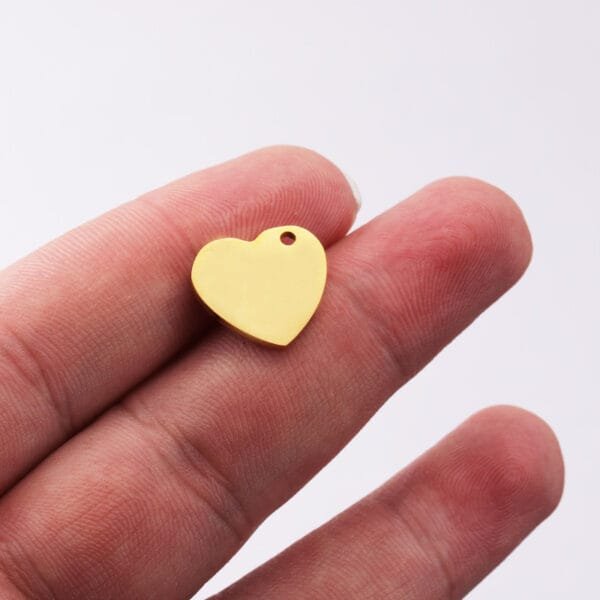 DIY Jewelry Custom Logo Silver Stainless Steel Bracelet Necklace Mirror Polished 15mm Heart Charm Pendant - Image 6