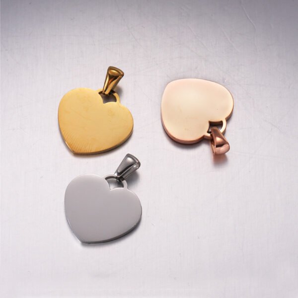 Popular Heart Pendants Charms Custom Logo Stainless Steel 18K Gold Plated Fashion Jewelry