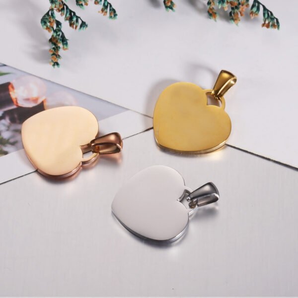 Popular Heart Pendants Charms Custom Logo Stainless Steel 18K Gold Plated Fashion Jewelry - Image 2