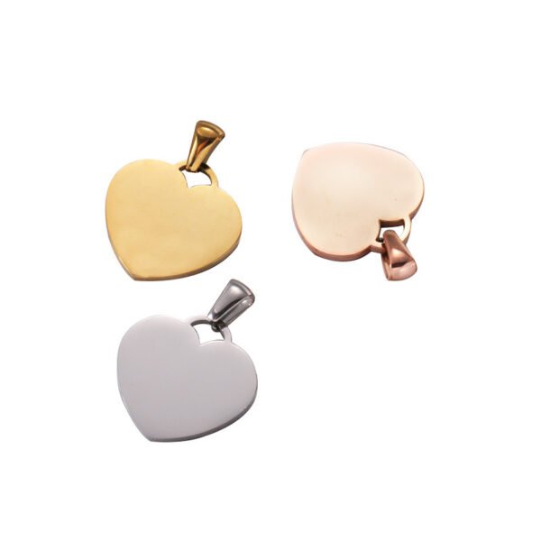 Popular Heart Pendants Charms Custom Logo Stainless Steel 18K Gold Plated Fashion Jewelry - Image 3