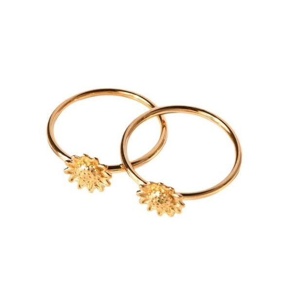Luxury Daisy Flower Anxiety Rotating Stainless Steel Fidget Ring Luminous Rings - Image 2
