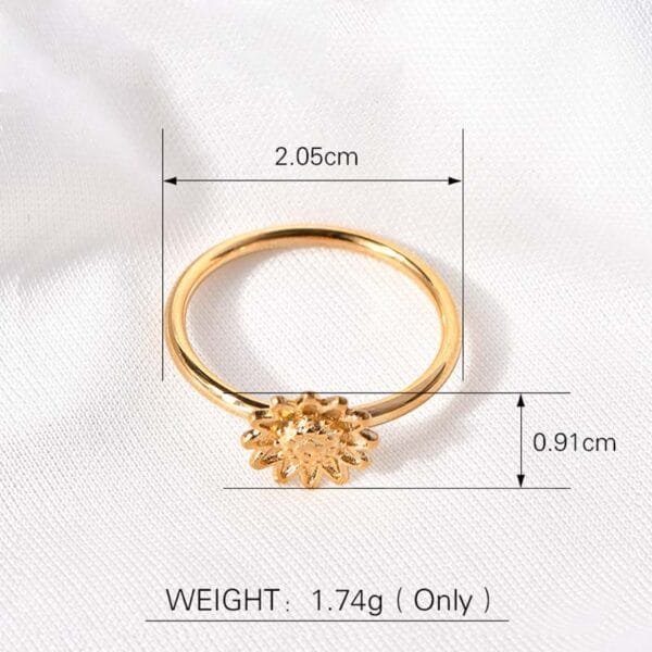 Luxury Daisy Flower Anxiety Rotating Stainless Steel Fidget Ring Luminous Rings - Image 4