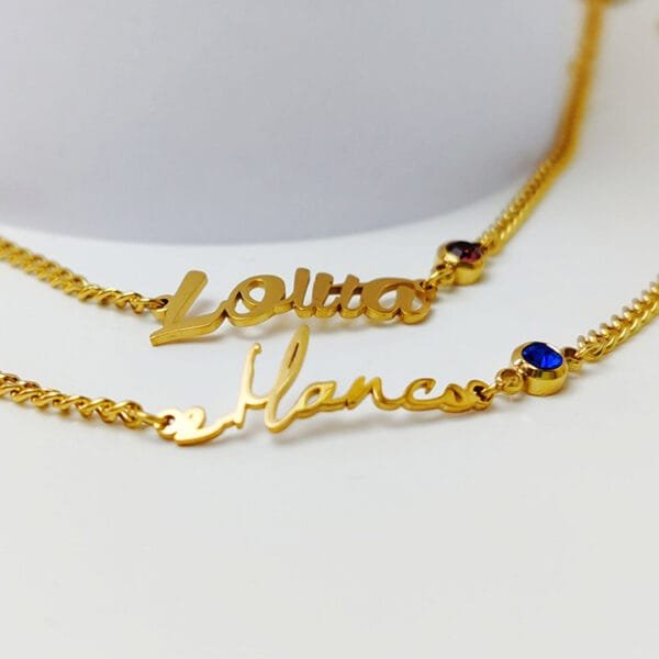 Customized Women Stainless Steel Custom Name Bracelets Personalized Birthstone Luxury Birthday Gift Bracelet - Image 2