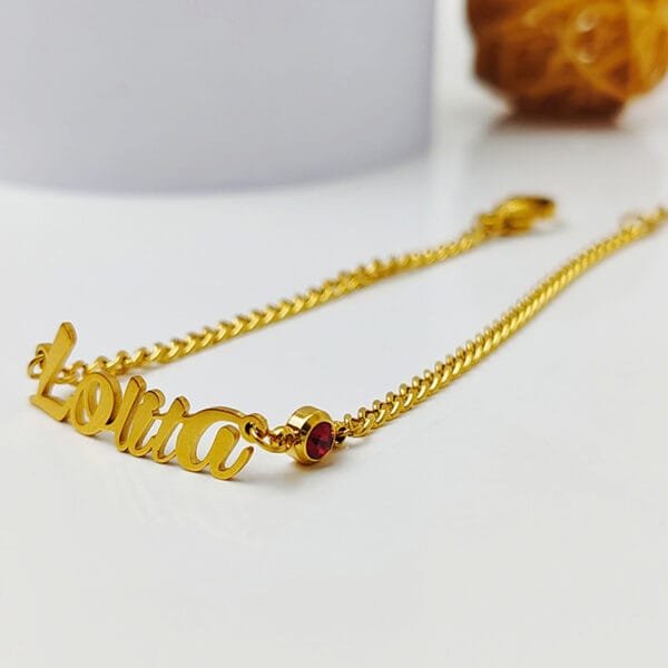 Customized Women Stainless Steel Custom Name Bracelets Personalized Birthstone Luxury Birthday Gift Bracelet - Image 3